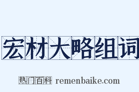 宏材大略组词是什么意思的图片